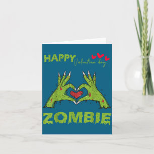 Zombie Valentine's Day Hand Shape A Heart Hallowee Card