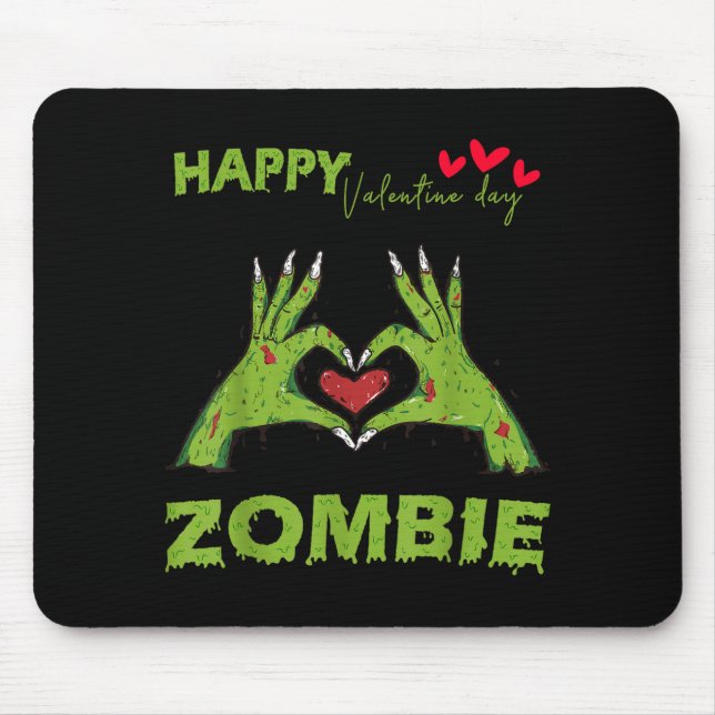 Zombie Valentine's Day Hand Shape A Heart Hallowee Mouse Mat (Front)