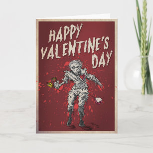 Zombie Valentine's Day Humour Holiday Card
