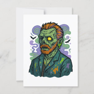 Zombie Van Gogh – Cartoon Comic Parody Postcard