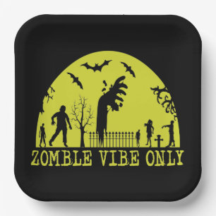 Zombie Vibes Only Paper Plate