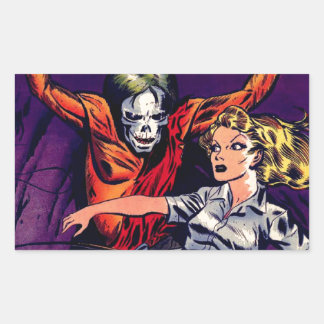 Zombie - Vintage Horror Comic Rectangular Sticker