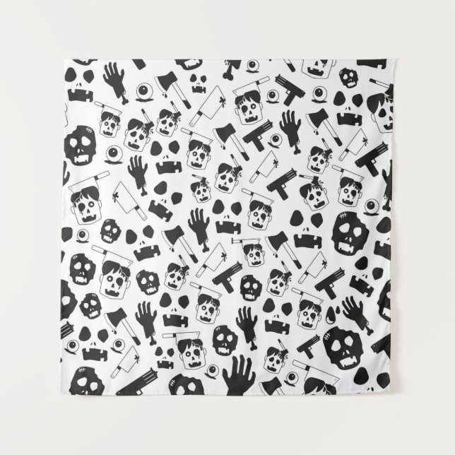 Zombie vintage Seamless Pattern Background theme Tapestry (Front)