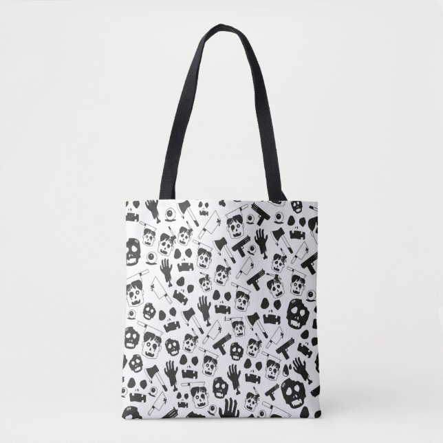 Zombie vintage Seamless Pattern Background theme Tote Bag (Front)