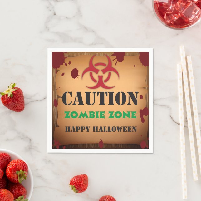 Zombie Virus Halloween Party Napkin (Insitu)