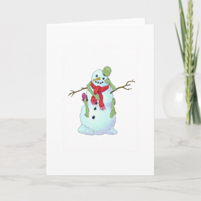 zombie vs snowman holiday card (Front)
