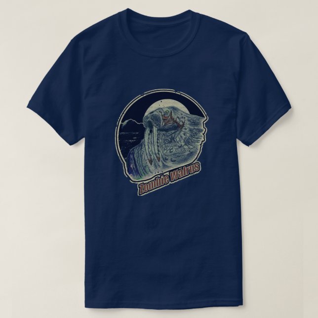 Zombie Walrus Original-Retro Distressed Look T-Shirt (Design Front)