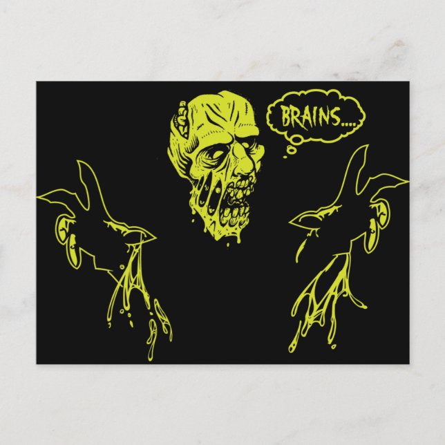 Zombie Wants Brains Postcard (Front)