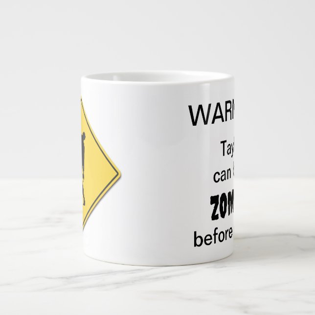 Zombie Warning Large Coffee Mug (Front)
