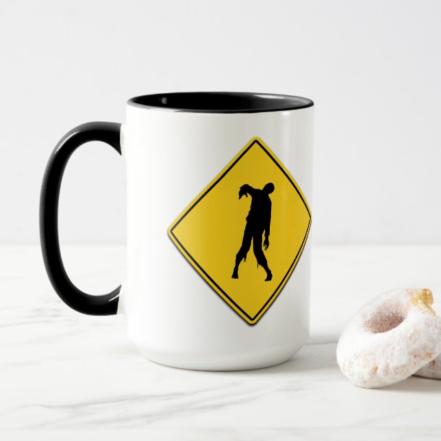 Zombie Warning Mug (With Donut)