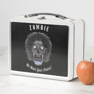 Zombie -We want your brains! Black Metal Lunch Box