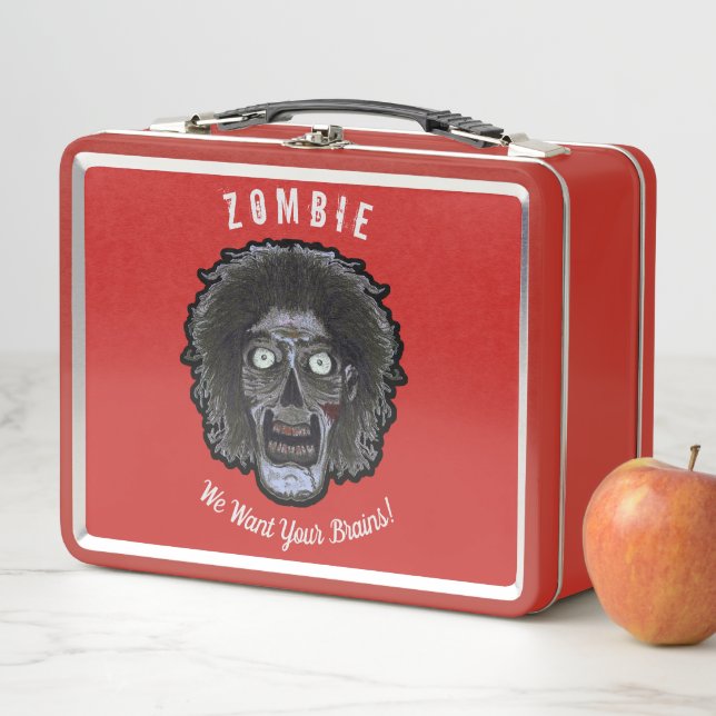 Zombie We want your brains! Metal Lunch Box (In Situ)