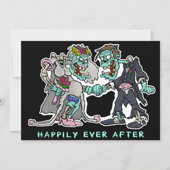 Zombie Wedding Invitations - "Happily Ever After" (Front)