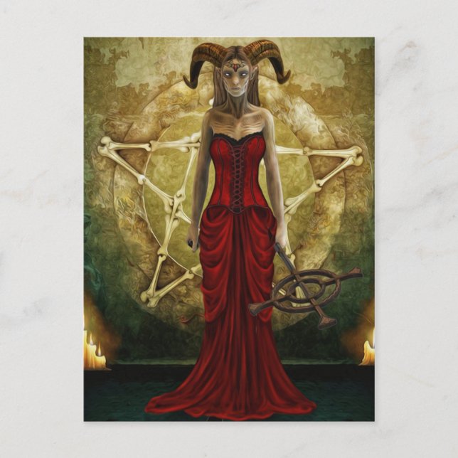 Zombie witch demon postcard (Front)
