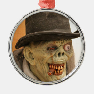 Zombie with Cigar and Top Hat Metal Tree Decoration