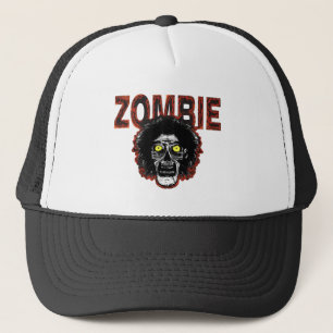 ZOMBIE with Head Black & Orange Trucker Hat