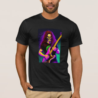 Zombie with long hair playing bass guitar  T-Shirt