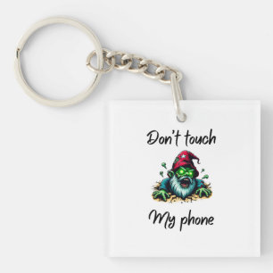 Zombie Wizard – “Don’t Touch My Phone” Warning Art Key Ring