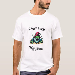 Zombie Wizard – “Don’t Touch My Phone” Warning Art T-Shirt