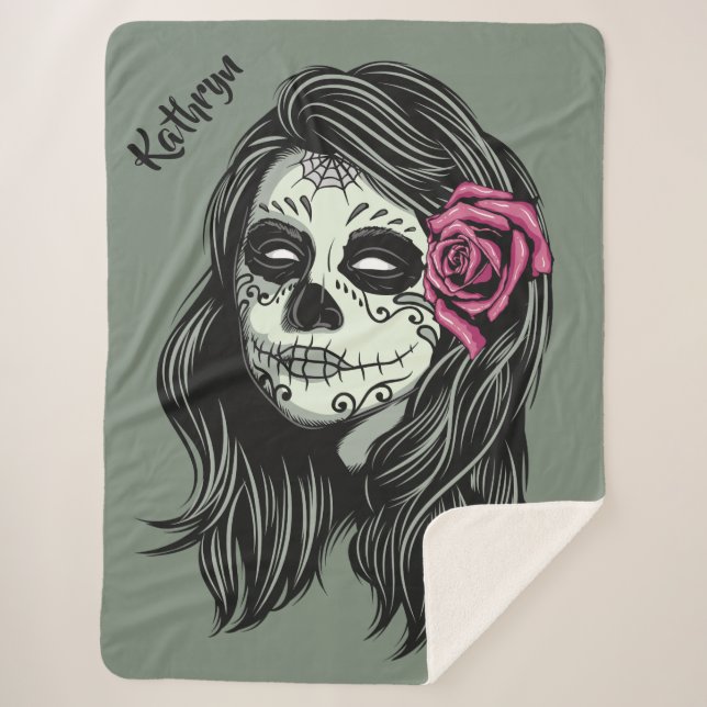 Zombie Woman custom name & colour blankets (Front)