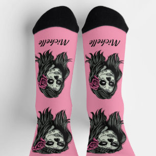 Zombie Woman custom name Socks