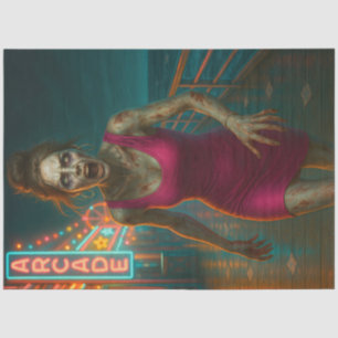 Zombie Woman in Dress Gothic Halloween Undead Tissue Paper