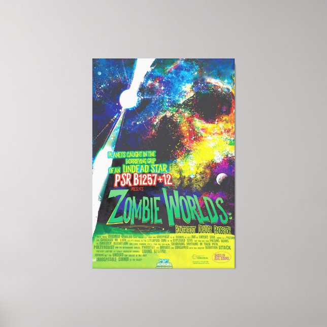 Zombie Worlds Halloween Galaxy of Horrors Canvas Print (Front)