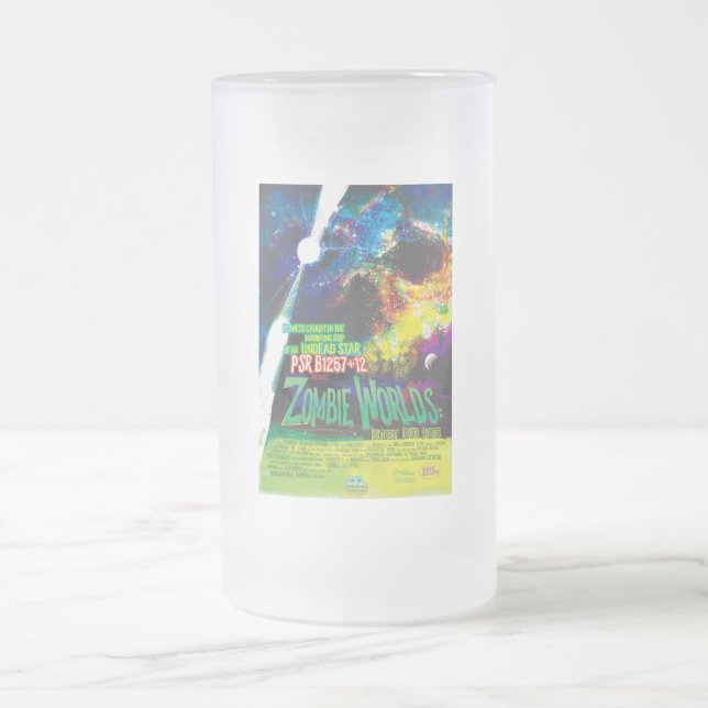Zombie Worlds Halloween Galaxy of Horrors Frosted Glass Beer Mug (Center)