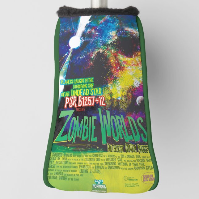 Zombie Worlds Halloween Galaxy of Horrors Golf Head Cover (Rotate 90)