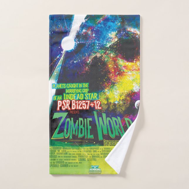 Zombie Worlds Halloween Galaxy of Horrors Hand Towel (Hand Towel)