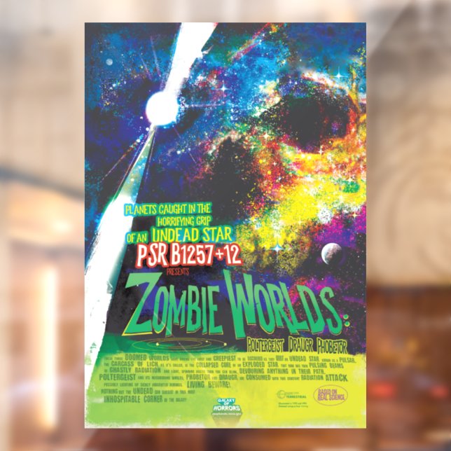 Zombie Worlds Halloween Galaxy of Horrors Window Cling (Sheet 2)