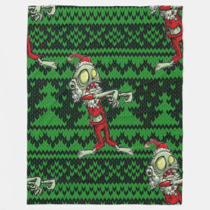 zombie xmas santa fleece blanket