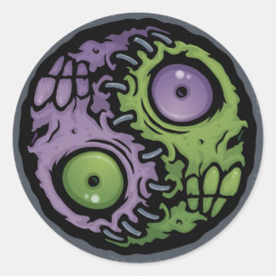 Zombie Yin-Yang Classic Round Sticker