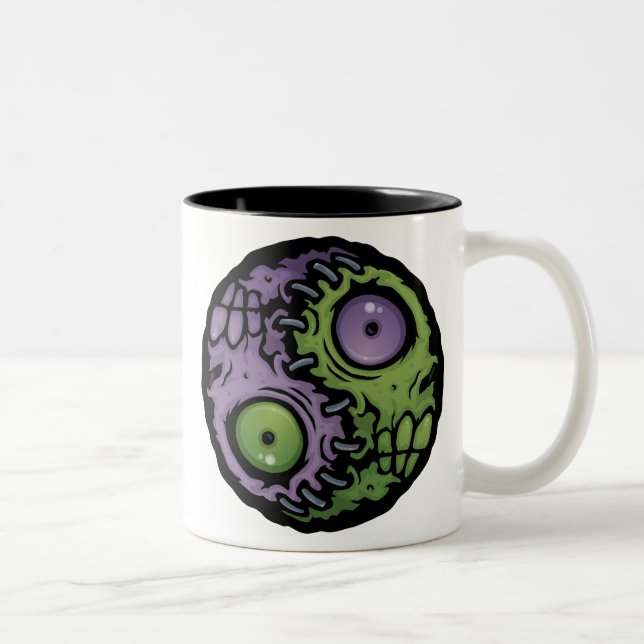 Zombie Yin-Yang Two-Tone Coffee Mug (Right)