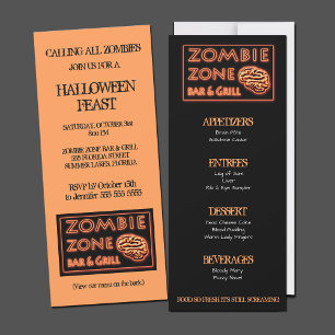 Zombie Zone Halloween Party Invitation