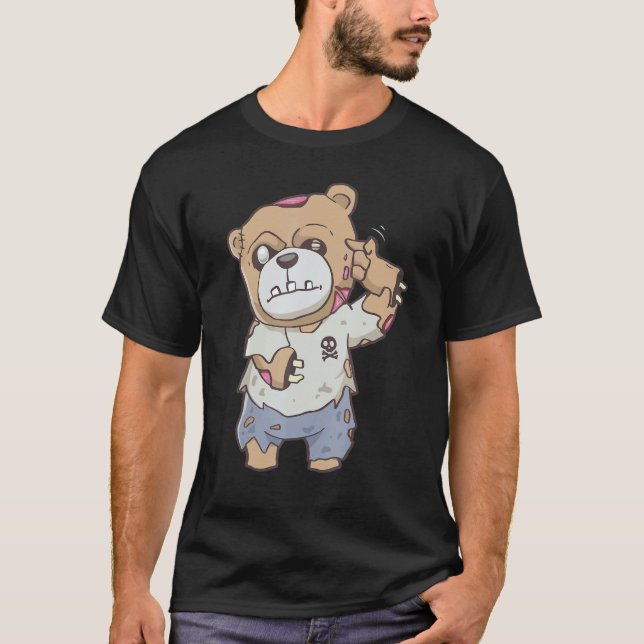 Zombiecore Aesthetic Zombie Bear Pastel Goth Creep T-Shirt (Front)