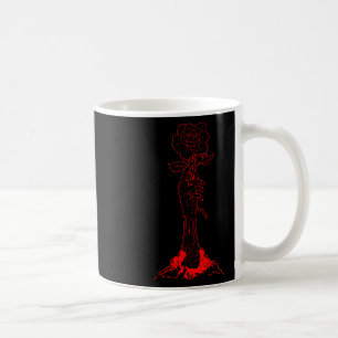 Zombiecore Aesthetic Zombie Hand Red Rose Skeleton Coffee Mug