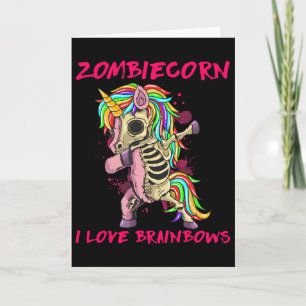 Zombiecorn I Love Brainbows Zombie Halloween Unico Card