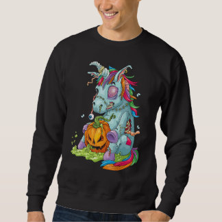 Zombiecorn Zombie Unicorn Halloween Costume Pumpki Sweatshirt