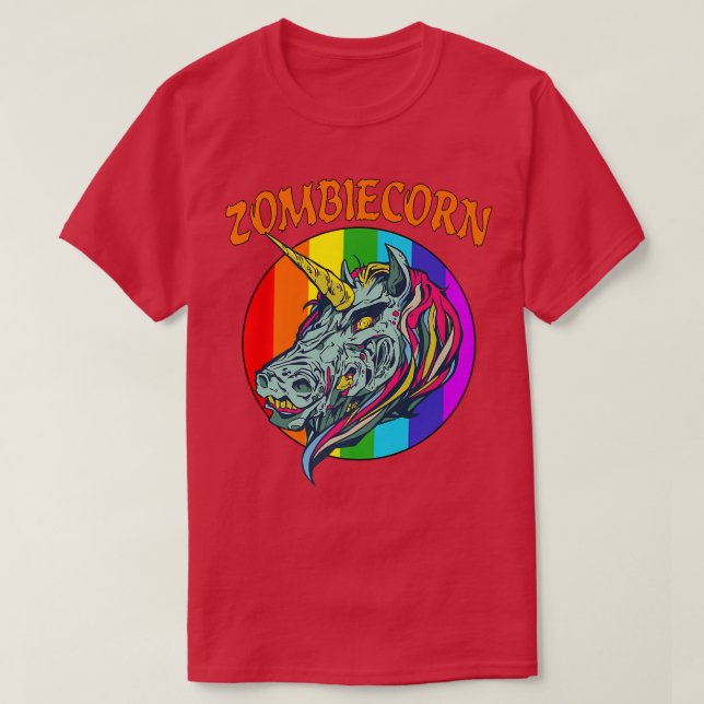 Zombiecorn Zombie Unicorn Halloween Costume Rainbo T-Shirt (Design Front)