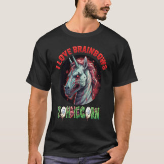 Zombiecorn Zombie Unicorn I Love Brainbows Punk Ha T-Shirt