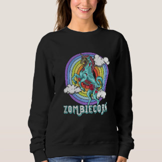 Zombiecorn Zombie Unicorn Rainbow Spooky Halloween Sweatshirt