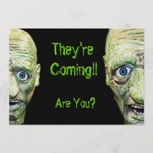 Zombies Are Coming Scary Halloween Double Sided Invitation