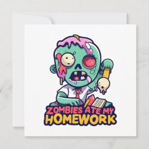 Zombies Ate My Homework Invitation