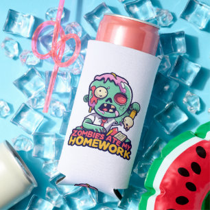 Zombies Ate My Homework Seltzer Can Cooler