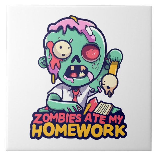 Zombies Ate My Homework Tile (Front)