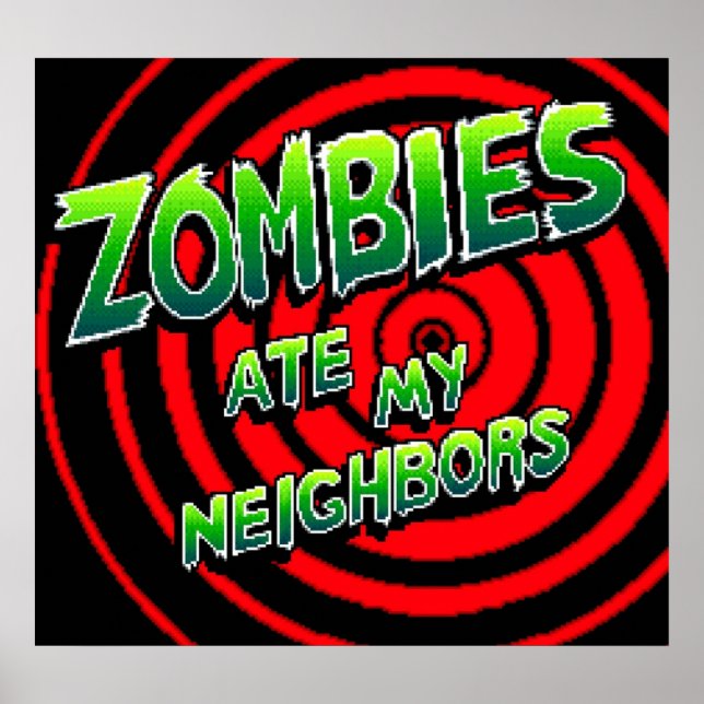 Zombies Ate My Neighbours Pixel Art Poster (Front)