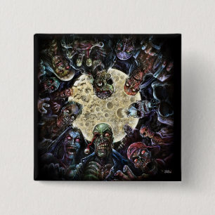 Zombies Attack (Zombie Horde) 15 Cm Square Badge