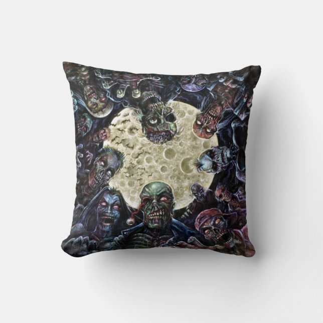 Zombies Attack (Zombie Horde) Cushion (Front)