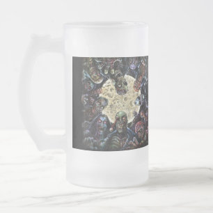 Zombies Attack (Zombie Horde) Frosted Glass Beer Mug